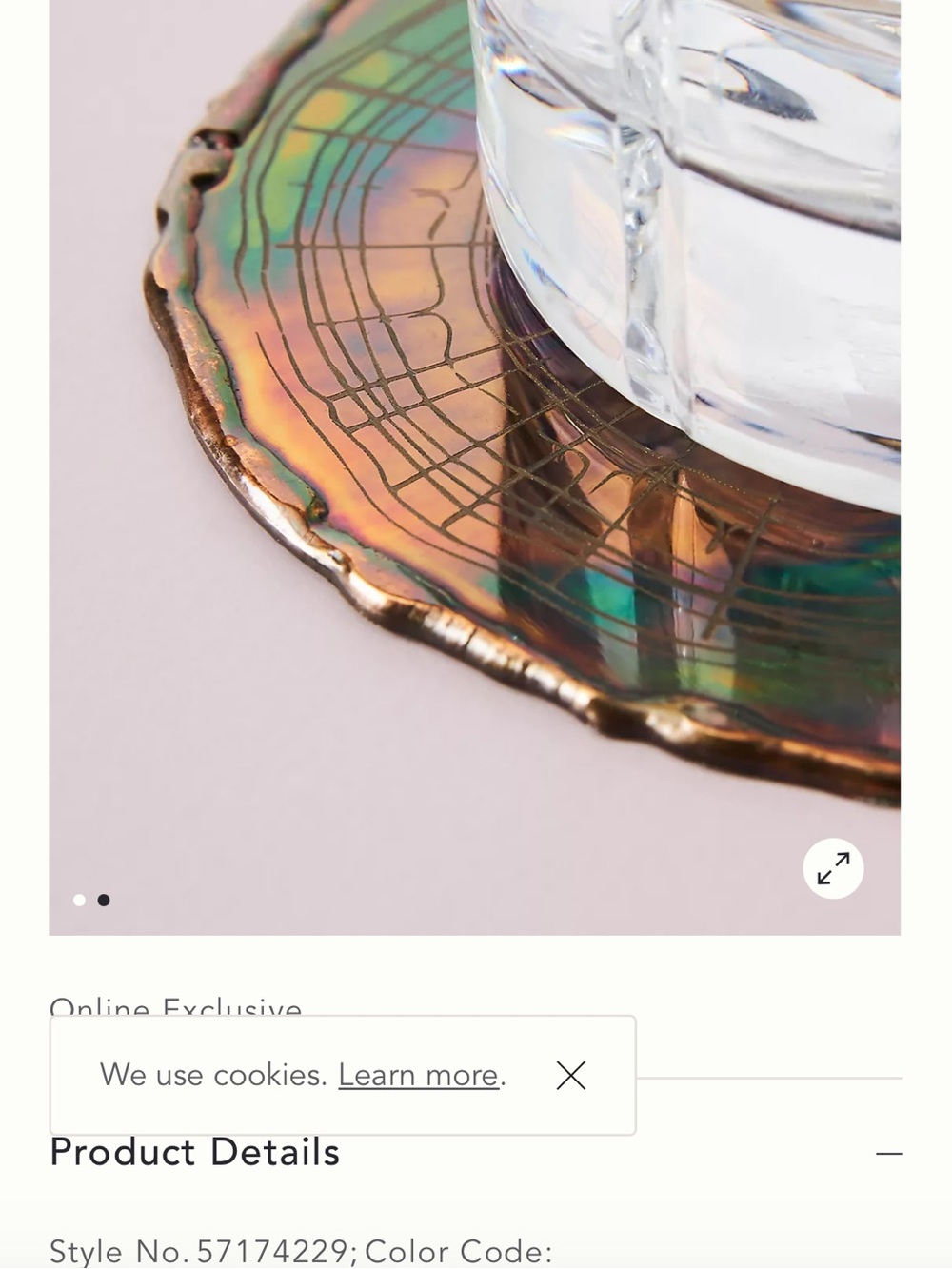 Anthropologie Metal Iridescent Multicolor Tree Ring Coasters (4) - Picture 7 of 7